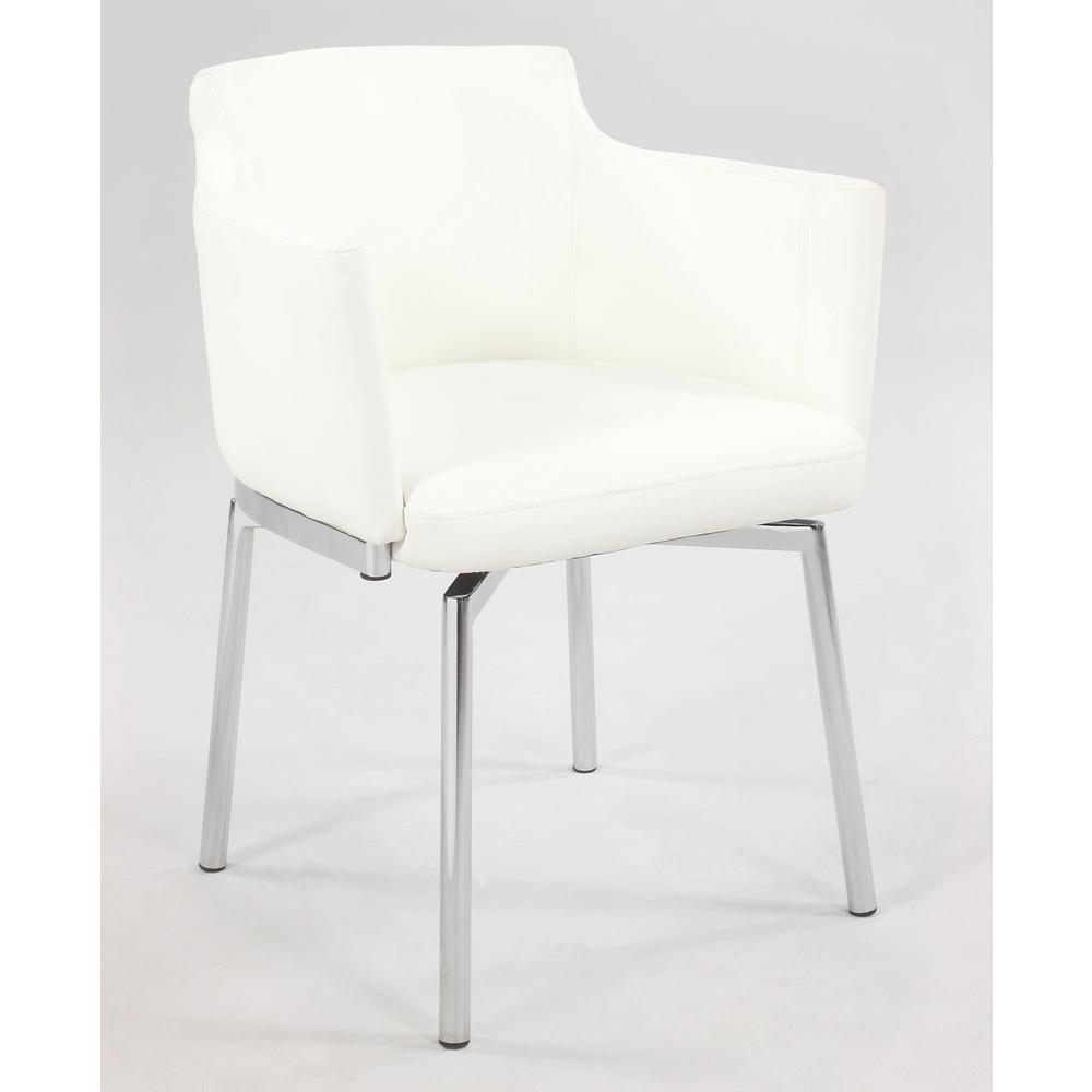 Club Style Arm Chair With Memory Swivel - Set Of 2, White. Picture 2