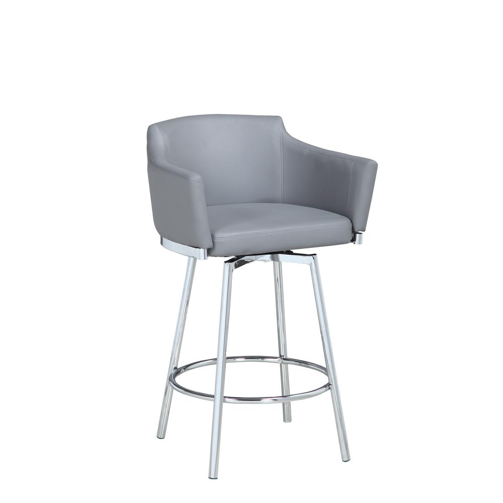 Club Counter Stool W/ Memory Swivel, Gray. Picture 1