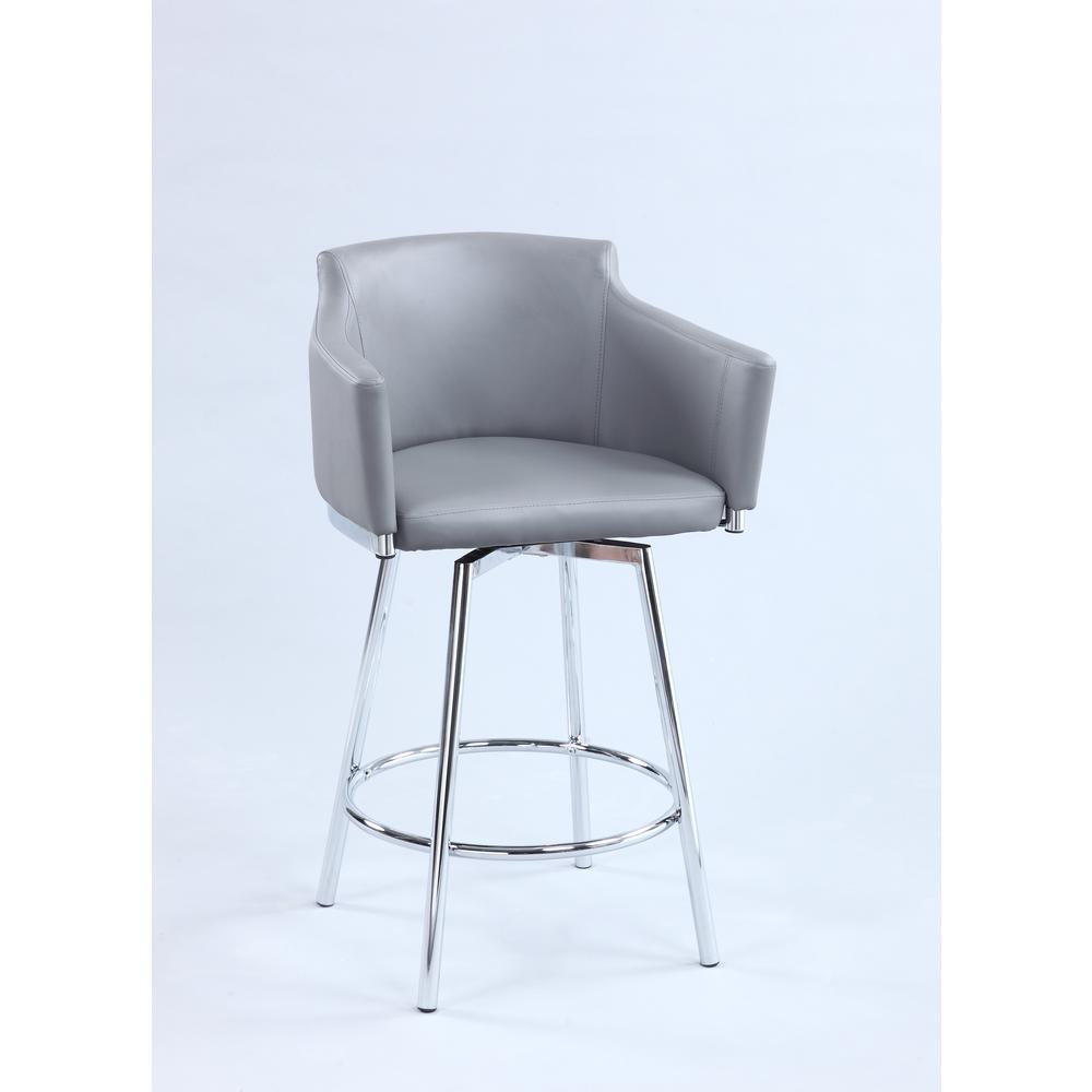 Club Counter Stool W/ Memory Swivel, Gray. Picture 2