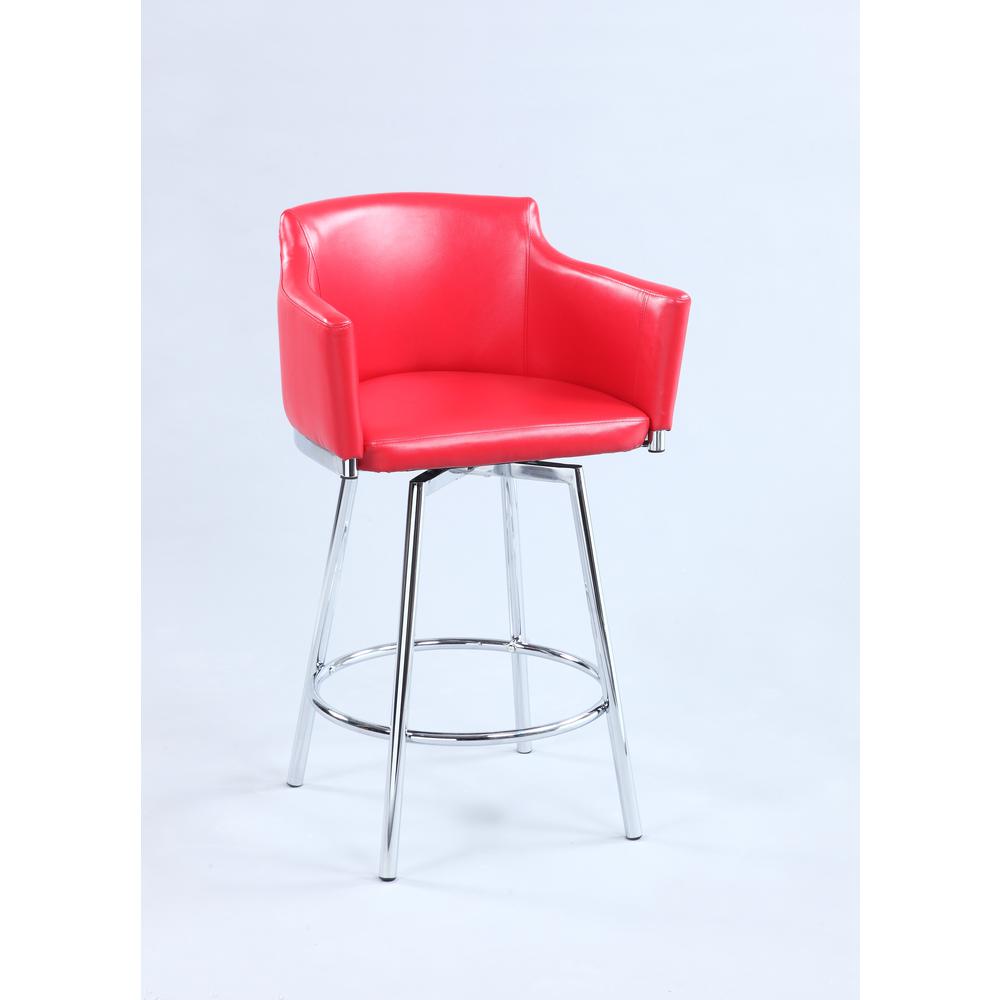 Club Counter Stool W/ Memory Swivel, Red. Picture 2
