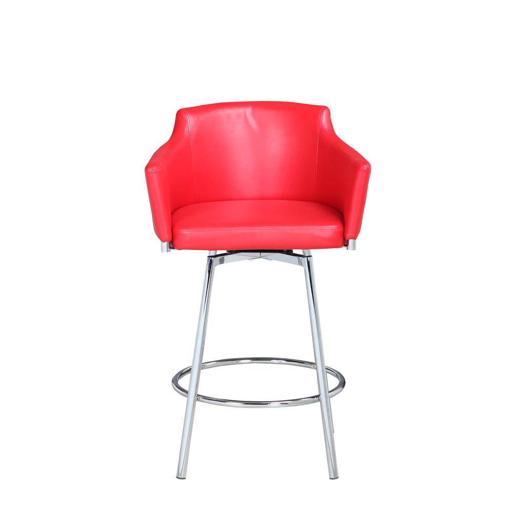 Club Counter Stool W/ Memory Swivel, Red. Picture 1