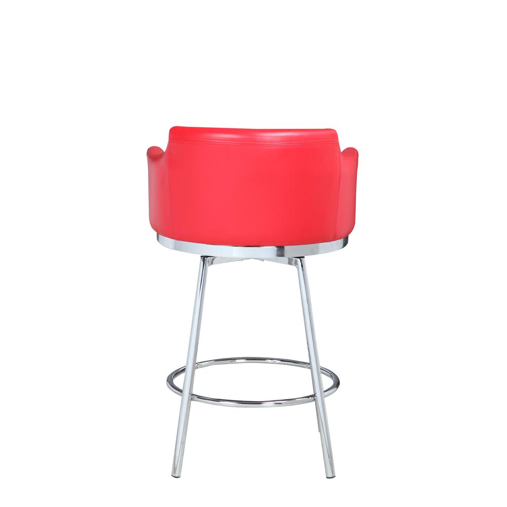 Club Counter Stool W/ Memory Swivel, Red. Picture 3
