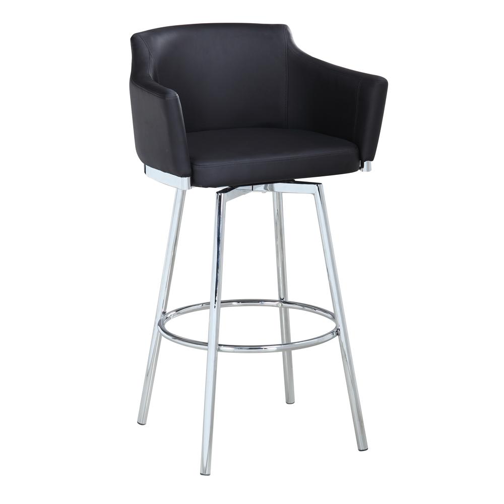 Club Counter Stool W/ Memory Swivel, Black. Picture 1