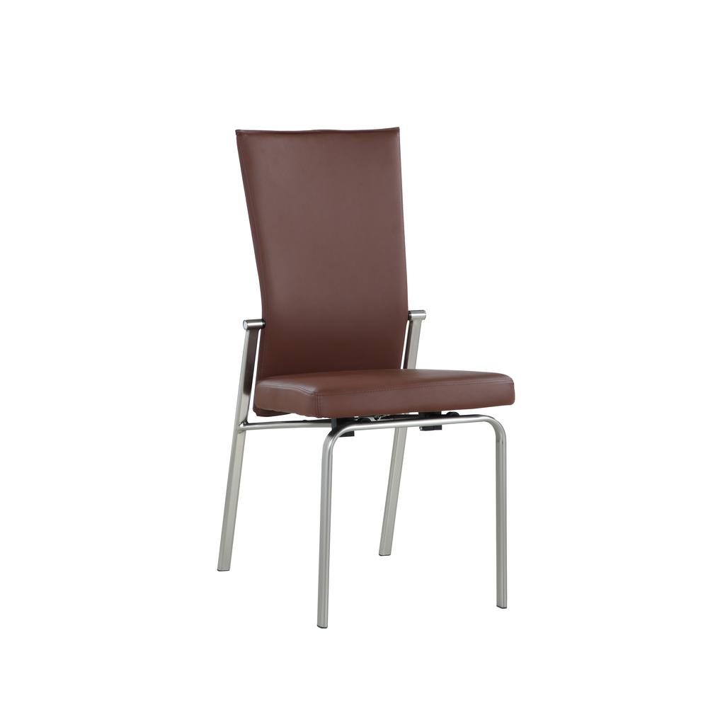 Contemporary Motion Back Side Chair - Set Of 2, Brown. The main picture.
