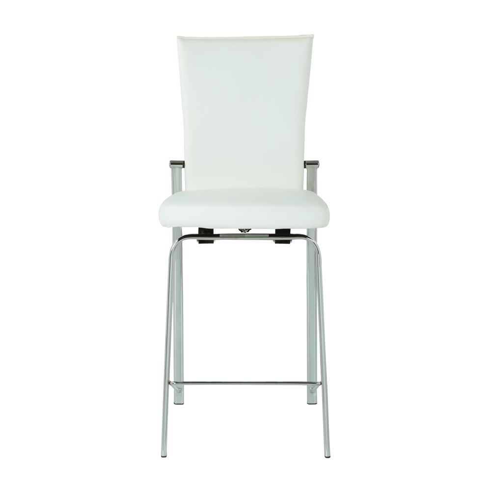 Contemporary Motion Back Bar Stool w/ Chrome Frame, MOLLY-BS-WHT-CHM. Picture 6