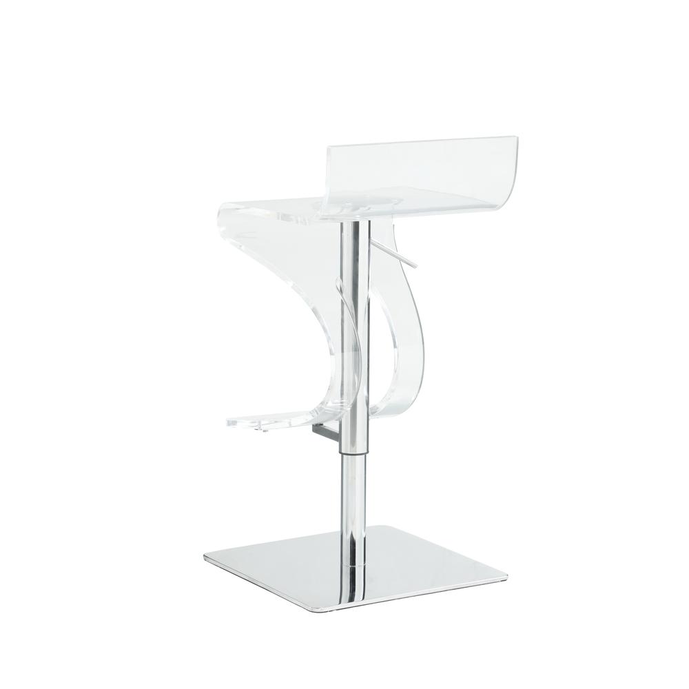 Contemporary Pneumatic-Adjustable Stool w/ Acrylic Seat. Picture 2