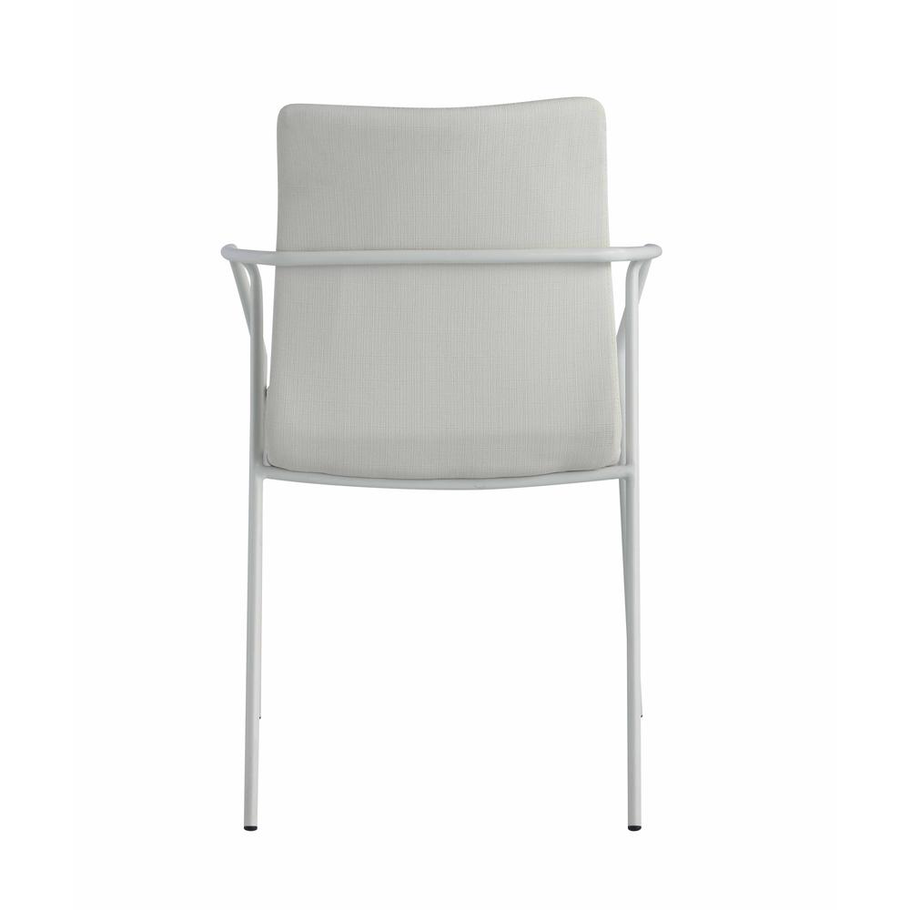 Contemporary White Upholstered Arm Chair. Picture 5