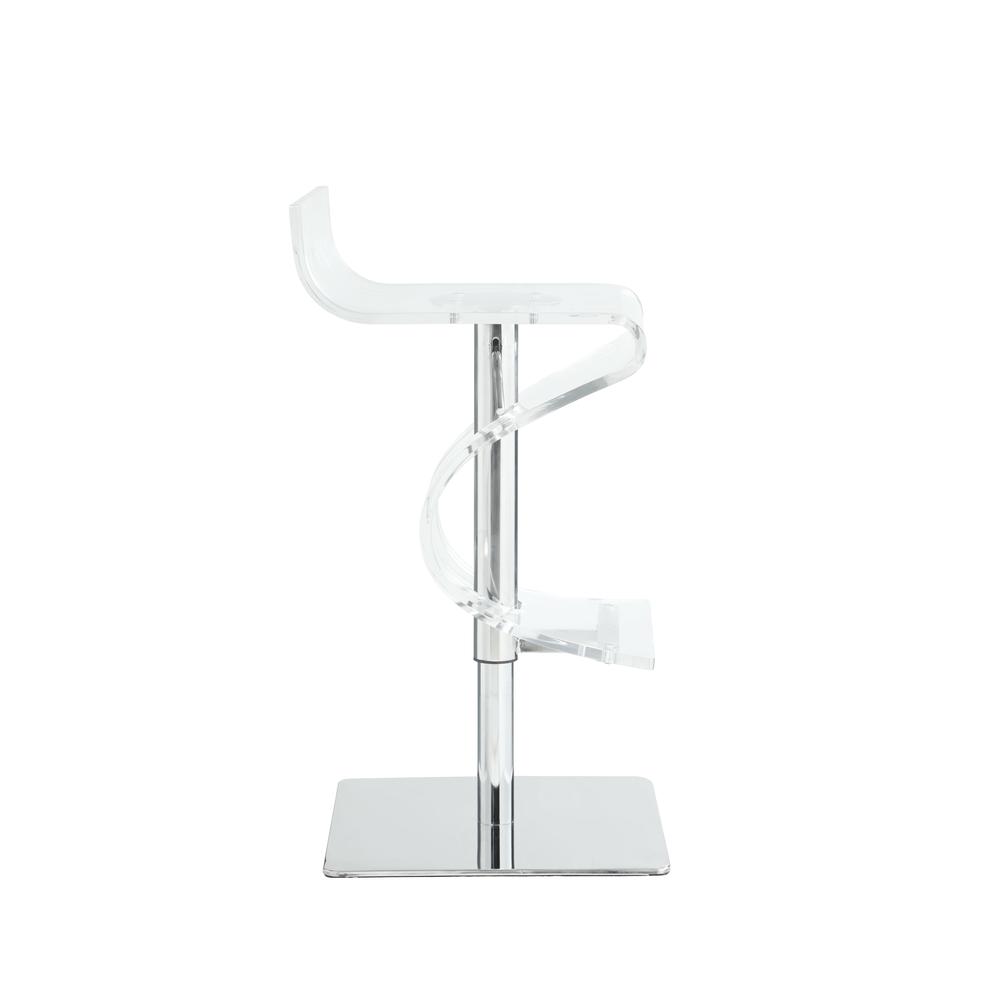 Contemporary Pneumatic-Adjustable Stool w/ Acrylic Seat. Picture 5
