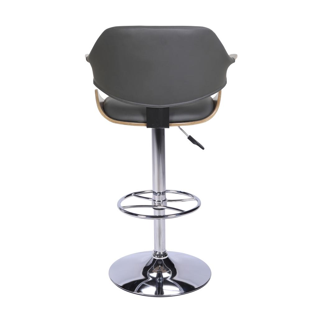 Curved Back Adjustable Height Stool, Gray. Picture 5