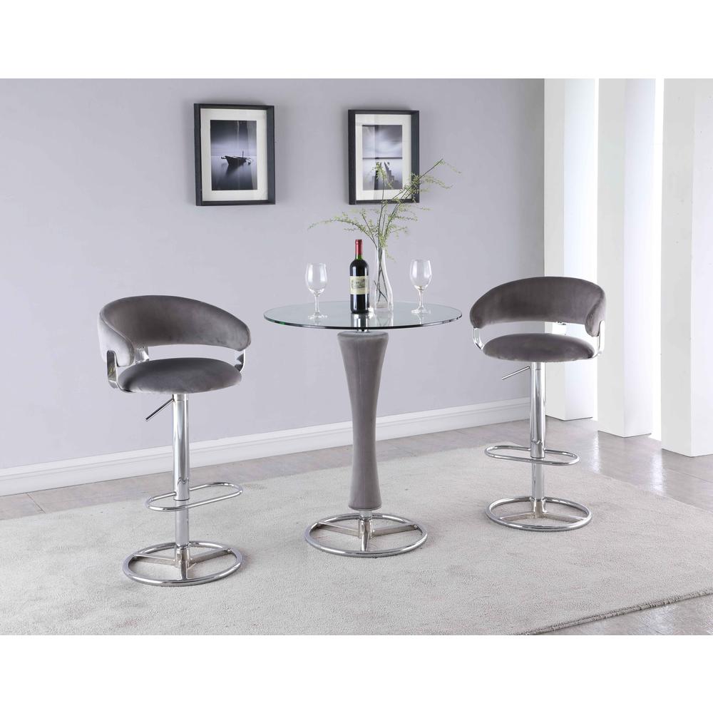 Contemporary Channel Back Height-Adjustable Stool. Picture 2