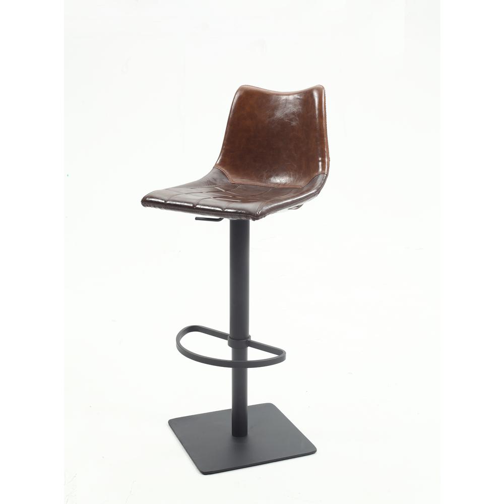 Brown Vintage Style Pneumatic Stool, Brown. Picture 2