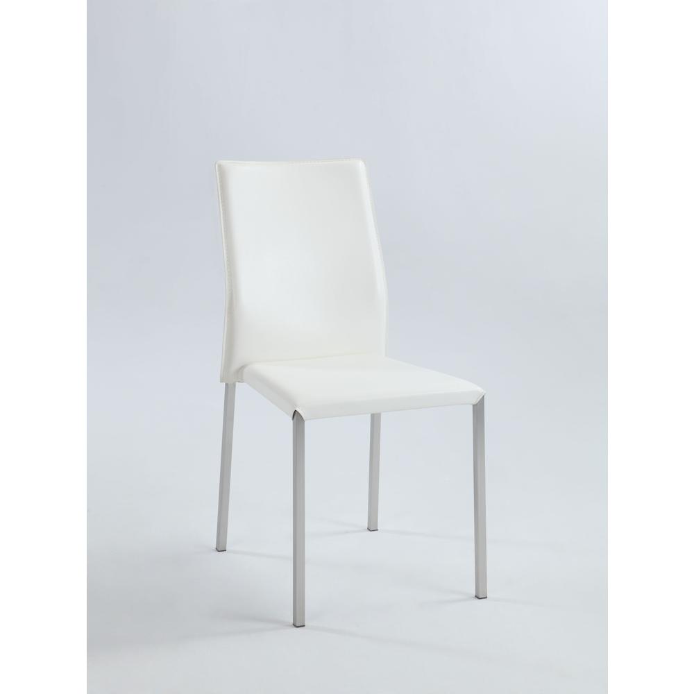 Sleek Back Stackable Side Chair  - Set Of 4, White. Picture 2