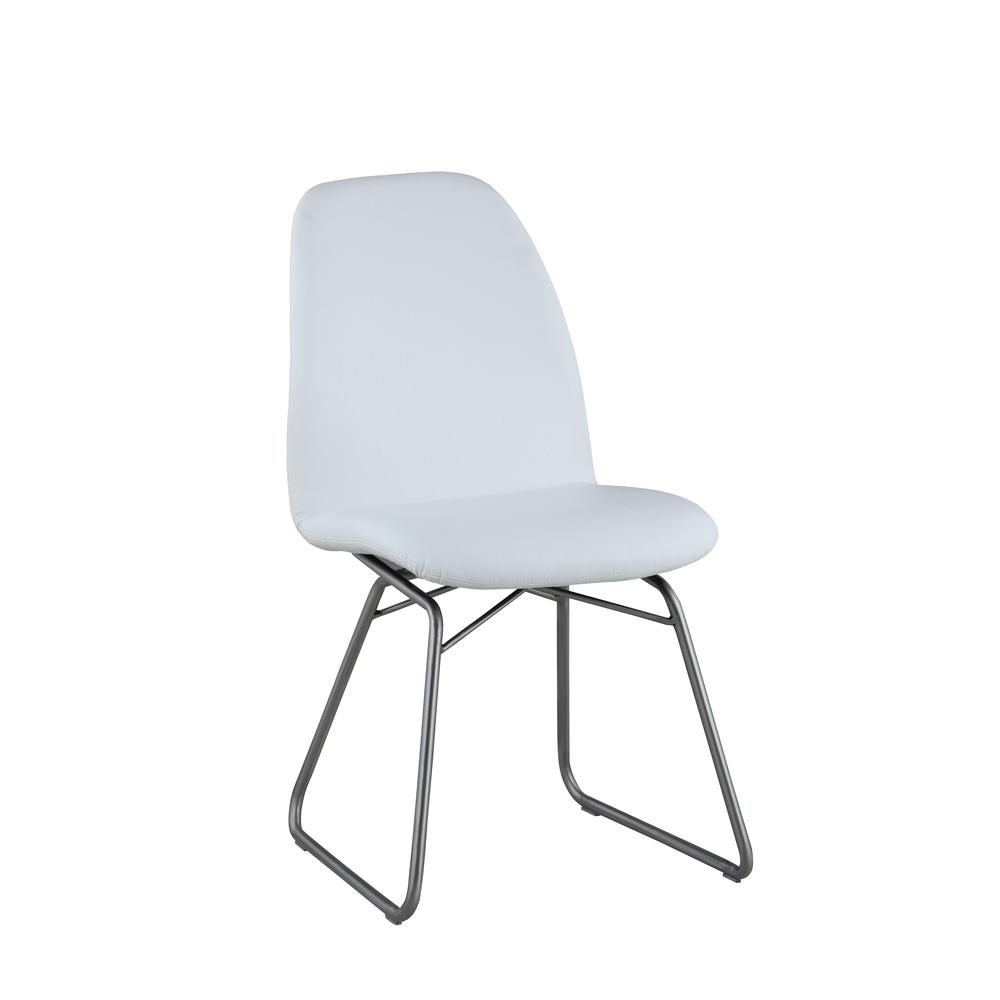 Curved Back Side Chair W/ Sled Base - Set Of 2, White. The main picture.