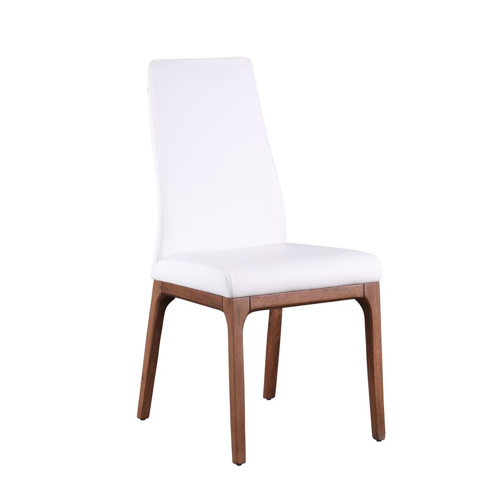 Contour Back Upholstered Side Chair w/ Solid Wood Base. Picture 1