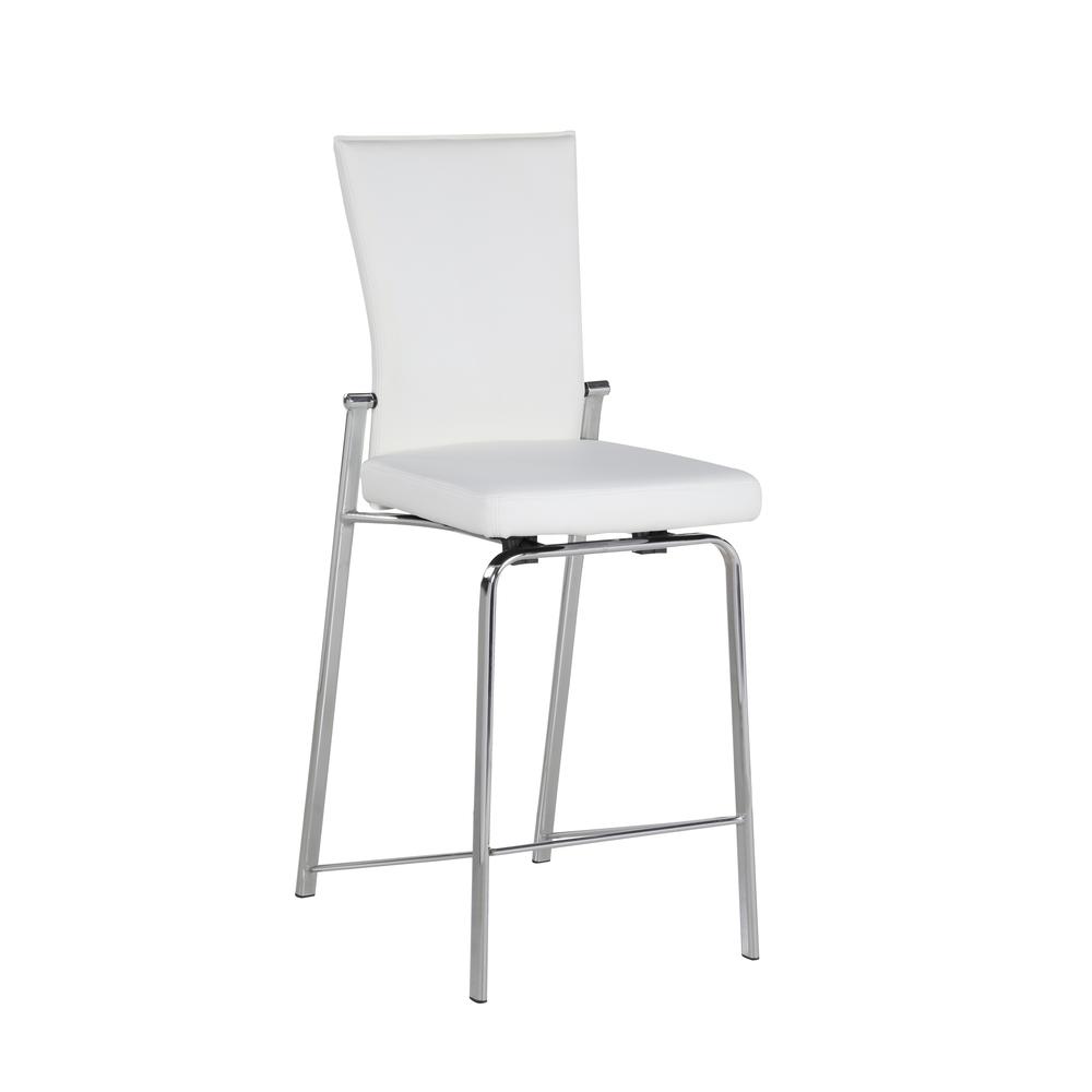 Contemporary Motion Back Bar Stool w/ Chrome Frame, MOLLY-BS-WHT-CHM. The main picture.