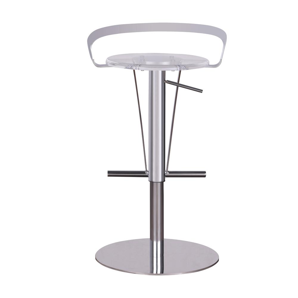Contemporary Pneumatic-Adjustable Stool w/ Solid Acrylic Seat. Picture 6