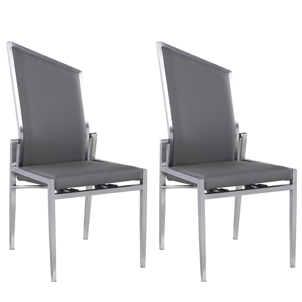 Motion Back Side Chair - Set Of 2, Gray. Picture 2