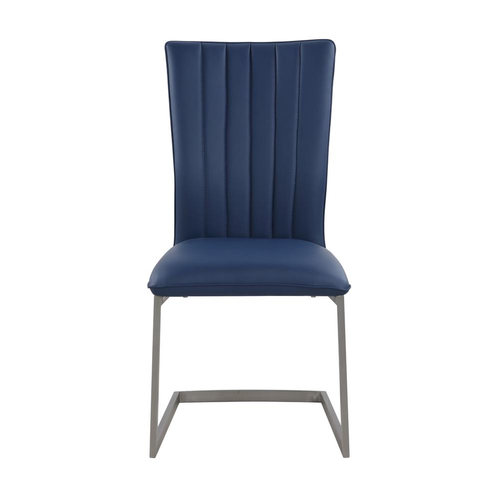 Channel Back Cantilever Side Chair - Set Of 2, Blue. Picture 3