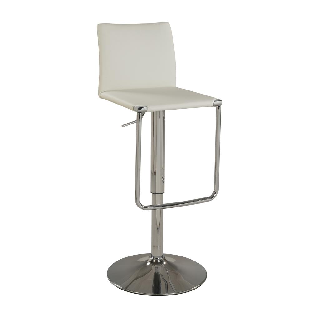 Low Back Pneumatic Stool, White. Picture 1