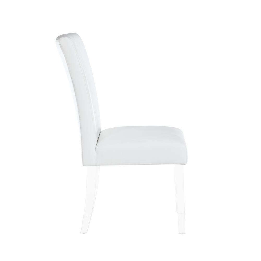 Curved Flare Back Parson Chair - Set Of 2, White. Picture 4