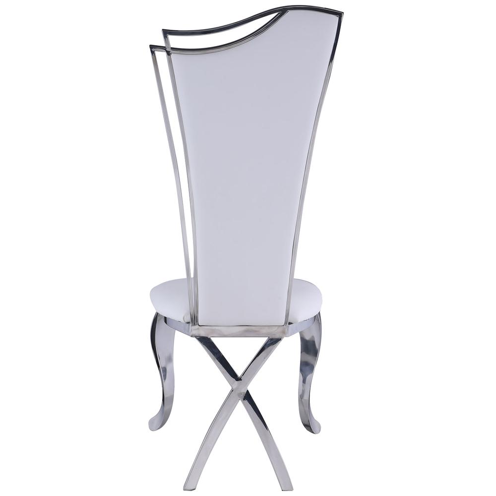 Contemporary Design Tall Back Side Chair - Set Of 2, White. Picture 5