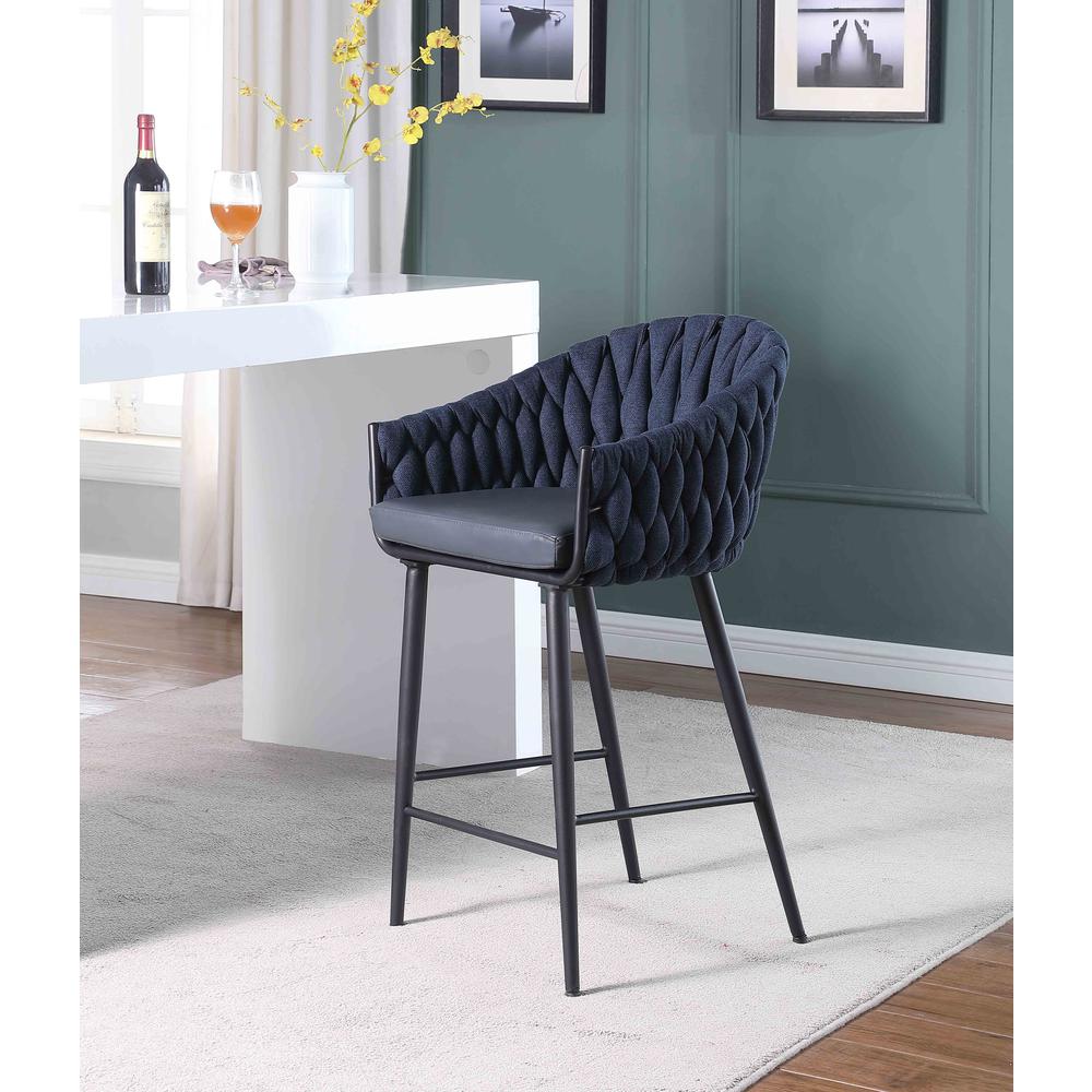Modern Bar Stool w/ Weave Back. Picture 1