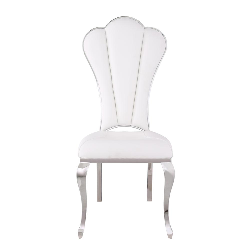 Shell Back Side Chair - Set Of 2, White. Picture 4