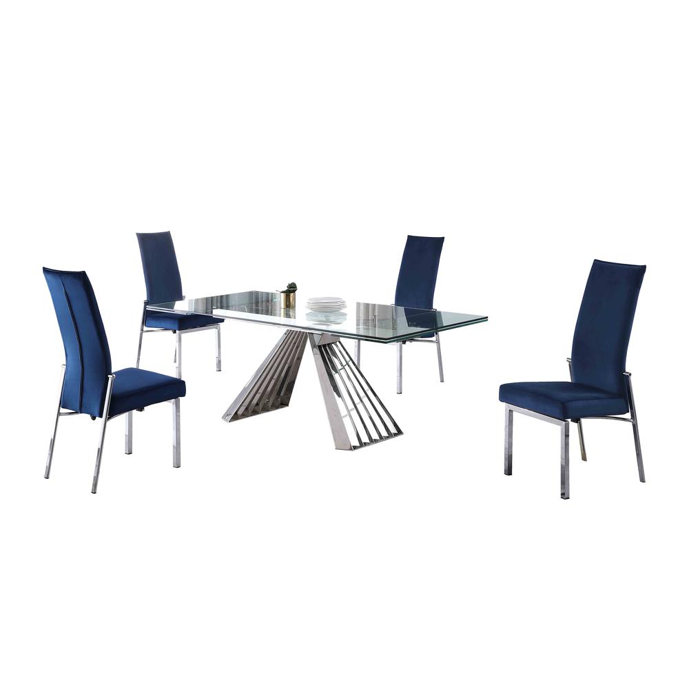 Dining Set w/ Extendable Table and 4 Motion-back Chairs. Picture 4