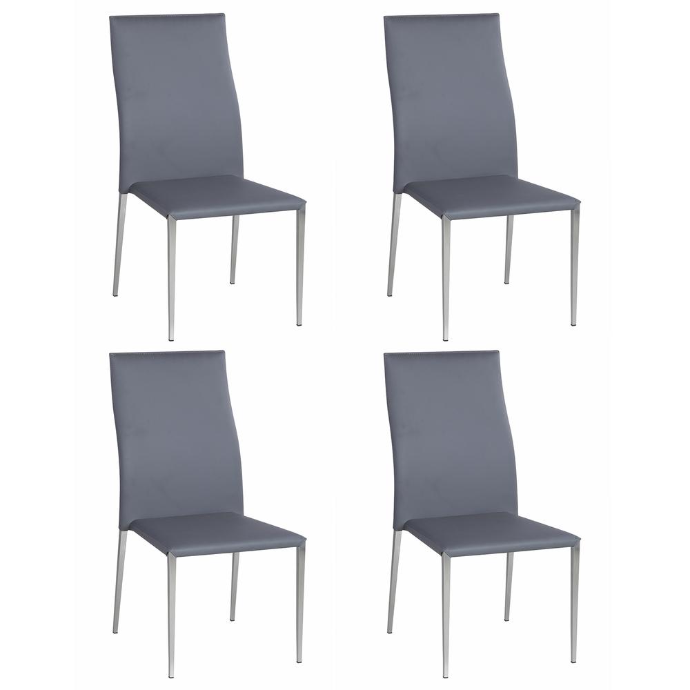 Contour Back Stackable Side Chair  - Set Of 4, Gray. Picture 8