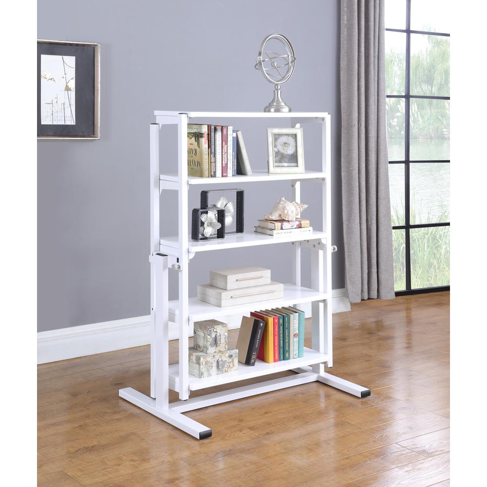 32" Convertible Bookshelf and Dining Table, 8473-DT-WHT. Picture 6