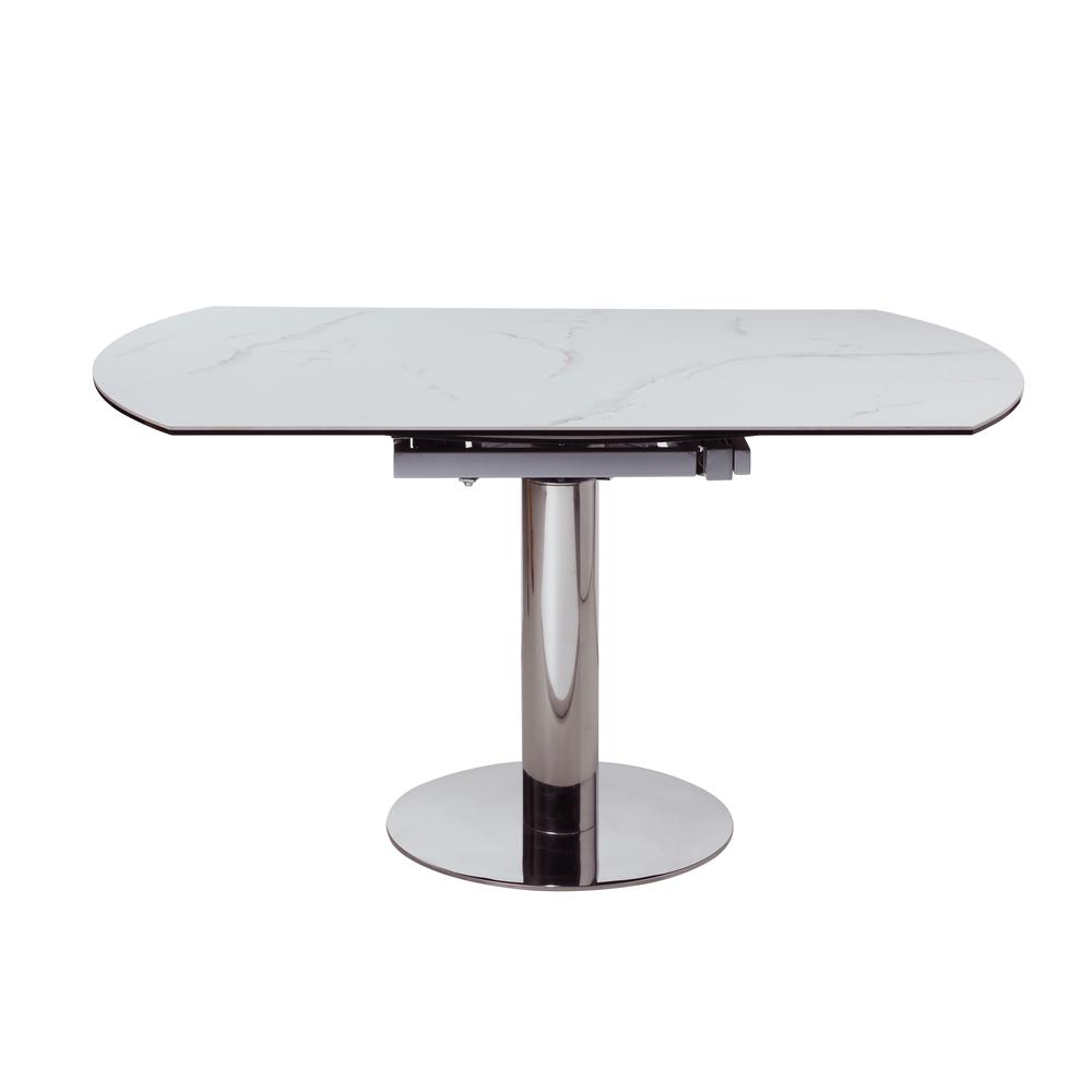 Contemporary Motion-Extendable Dining Table w/ Ceramic Top. Picture 3