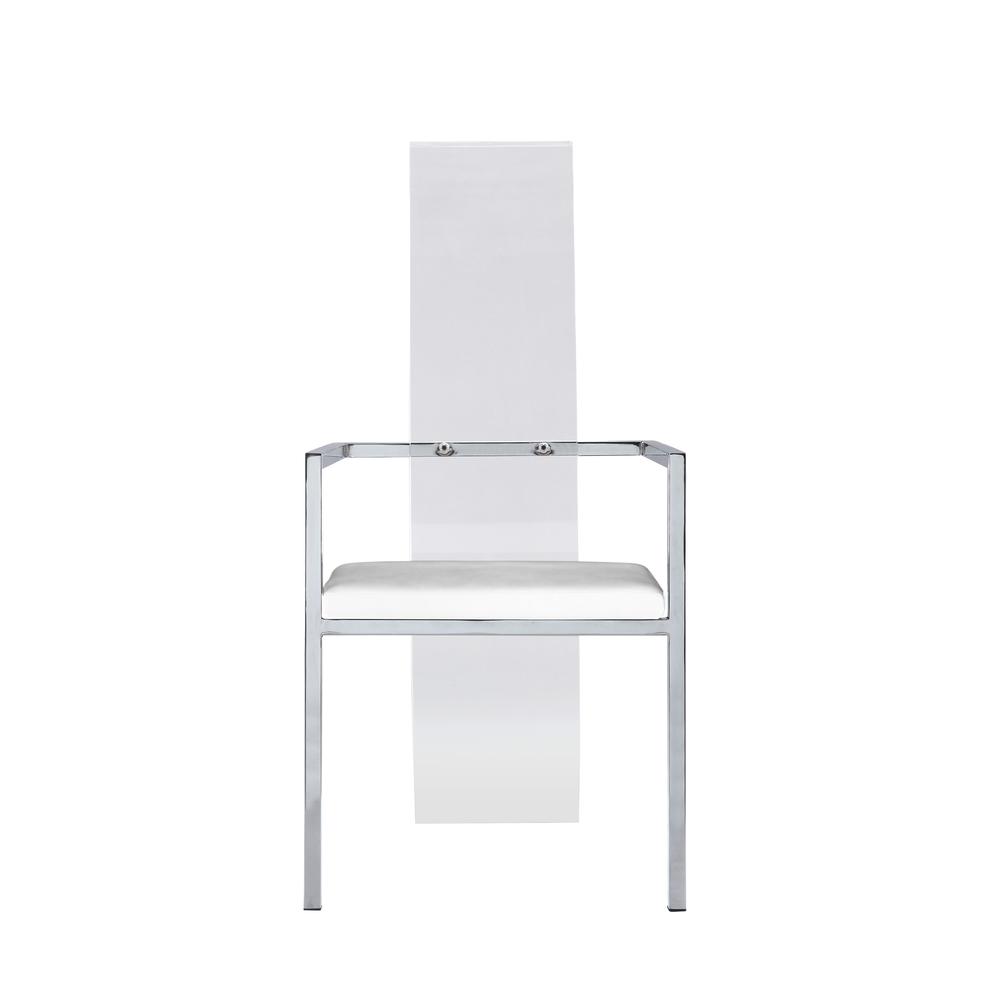 Acrylic High Back Arm Chair - Set Of 2, White. Picture 4