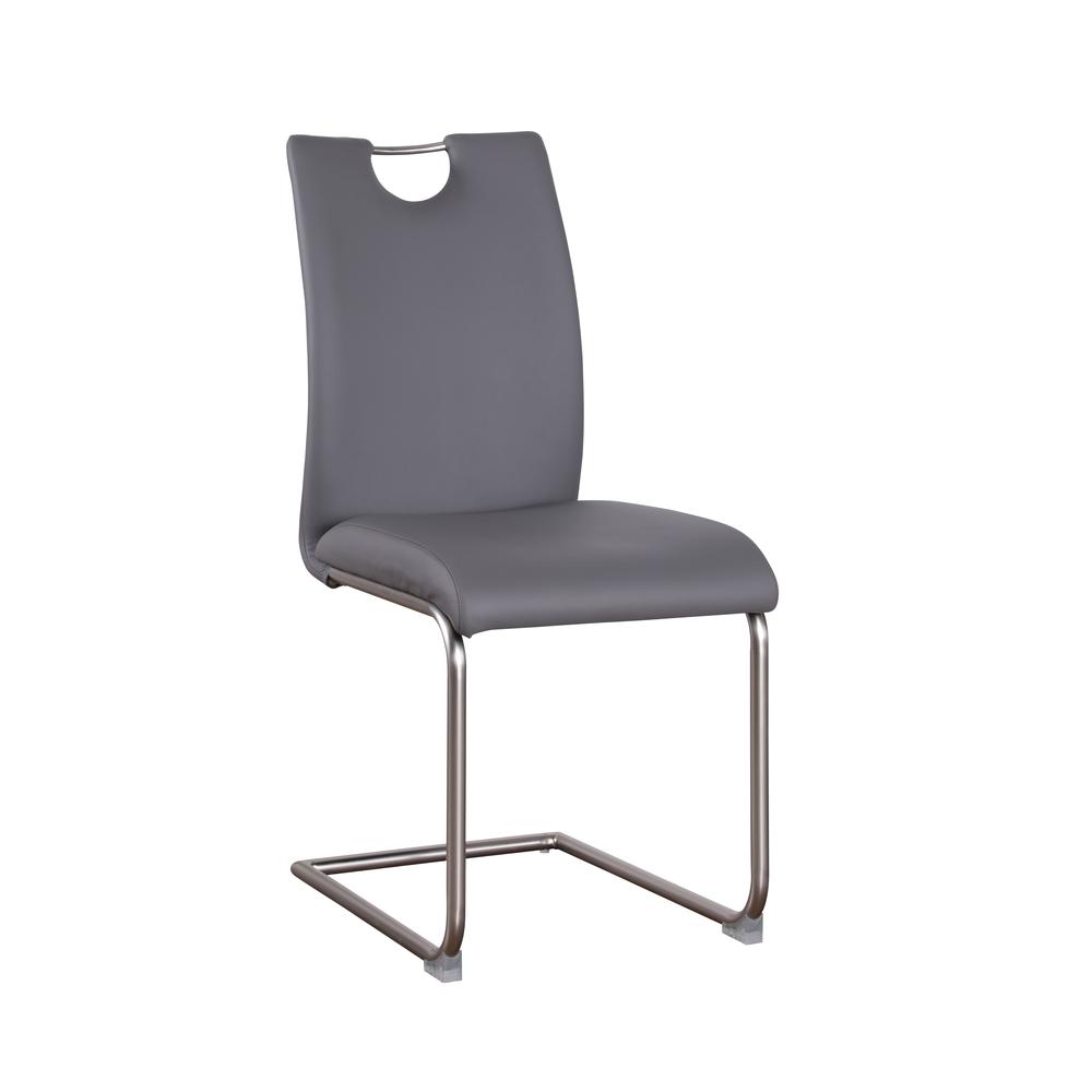 Handle Back Cantilever Side Chair  - Set Of 4, Gray. Picture 1