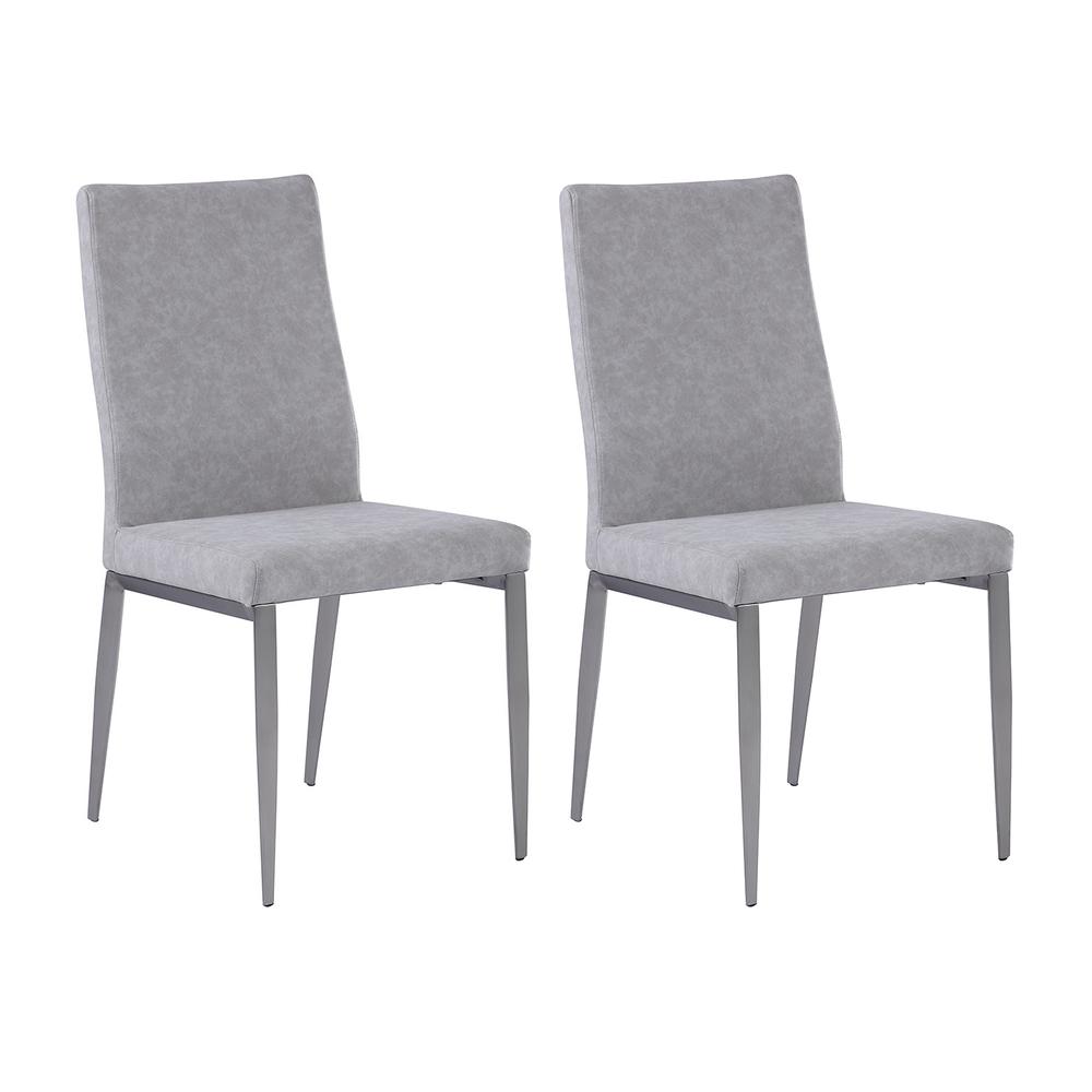 Contemporary Contour Back Chair - Set Of 2, Gray. Picture 1