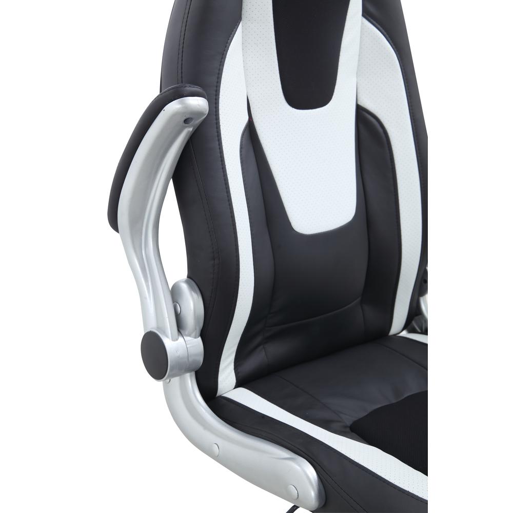 Modern Ergonomic 2-Tone Adjustable Computer Chair, Silver. Picture 8