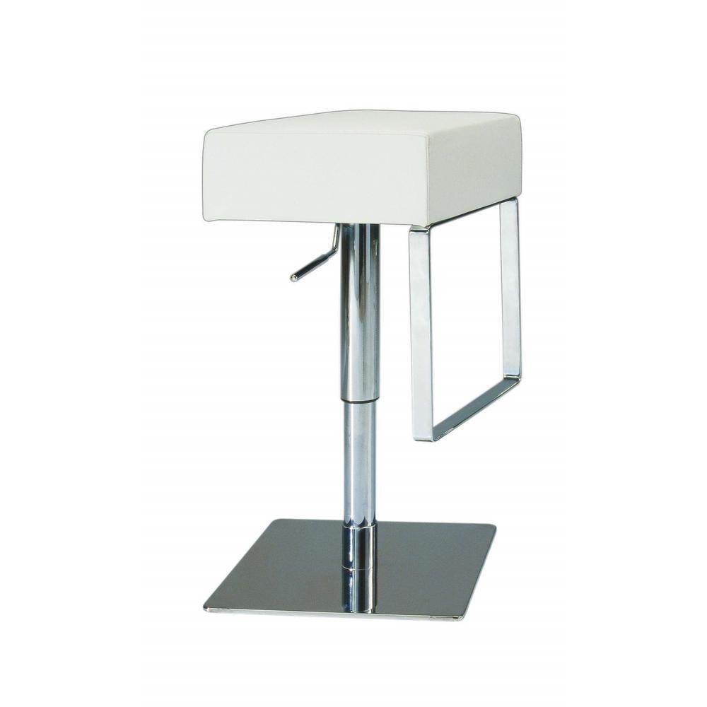 Pneumatic Gas Lift Adjustable Height Swivel Stool, White. Picture 1
