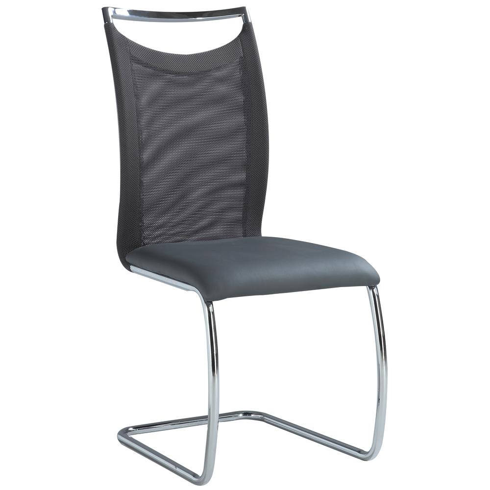 Meshed Back Cantilever Side Chair - Set Of 2, Gray. Picture 1