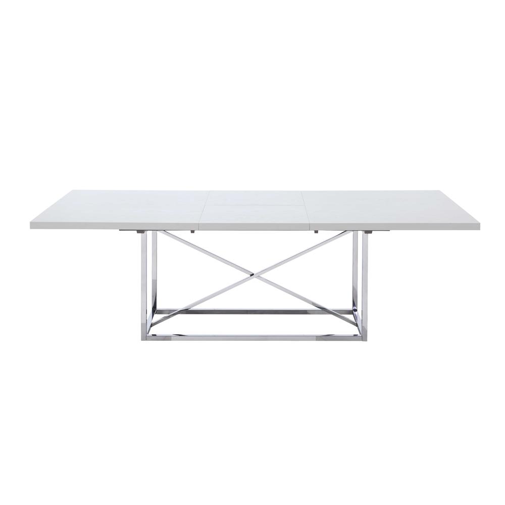 Contemporary Extendable Gray Dining Table w/ Steel Frame. Picture 4