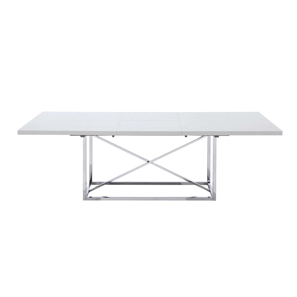 Contemporary Extendable Gray Dining Table w/ Steel Frame. Picture 3