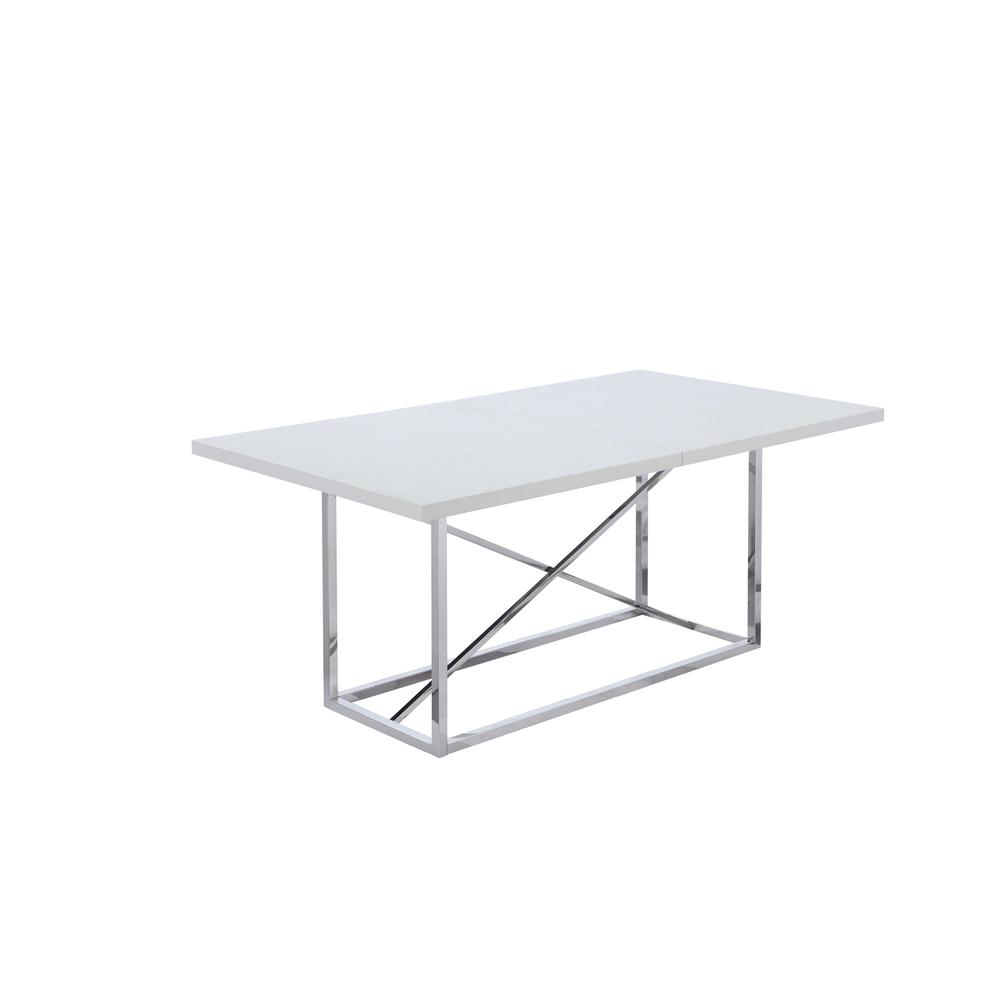 Contemporary Extendable Gray Dining Table w/ Steel Frame. Picture 6