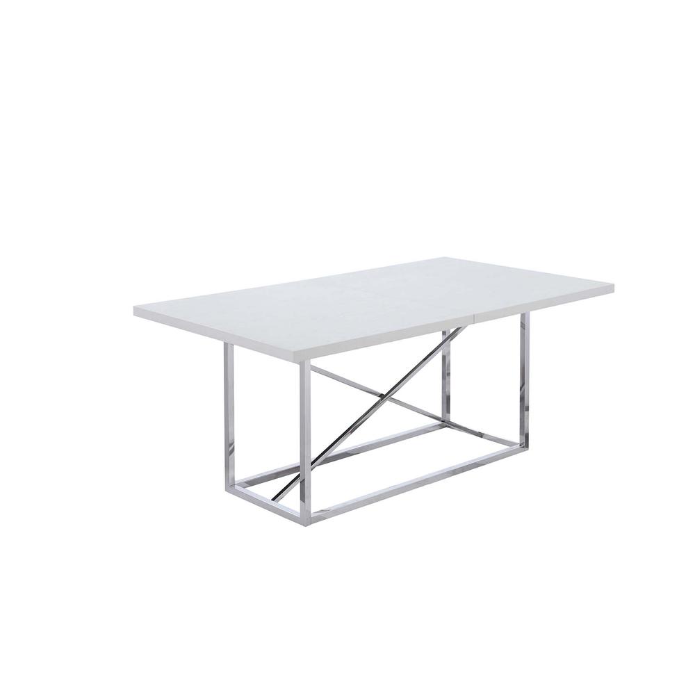 Contemporary Extendable Gray Dining Table w/ Steel Frame. Picture 5