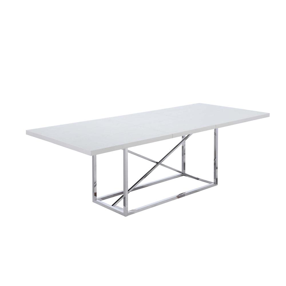 Contemporary Extendable Gray Dining Table w/ Steel Frame. Picture 9