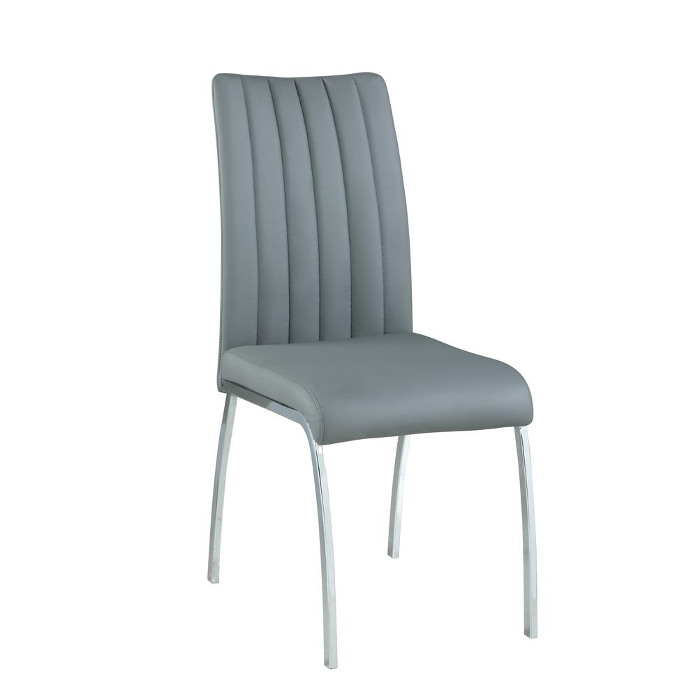Channel Back Side Chair - Set Of 2, Gray. Picture 2
