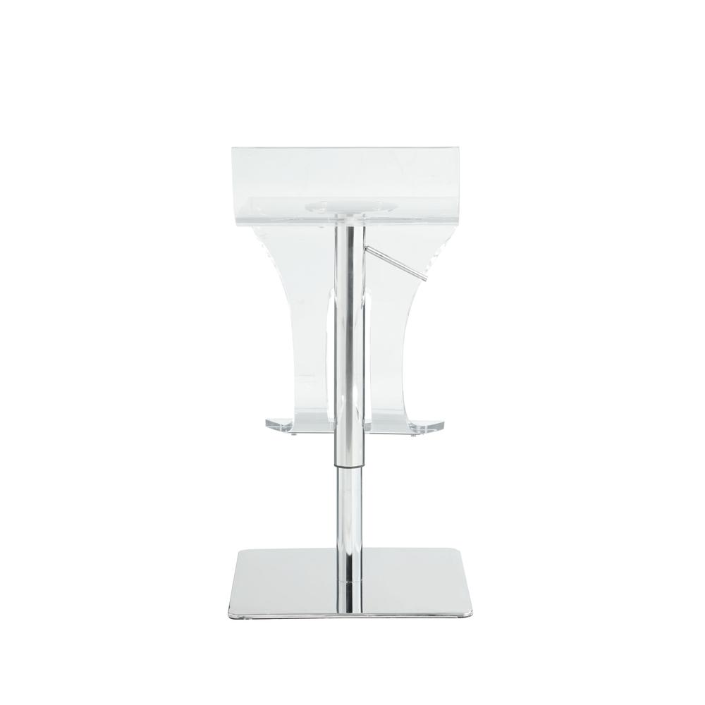 Contemporary Pneumatic-Adjustable Stool w/ Acrylic Seat. Picture 6