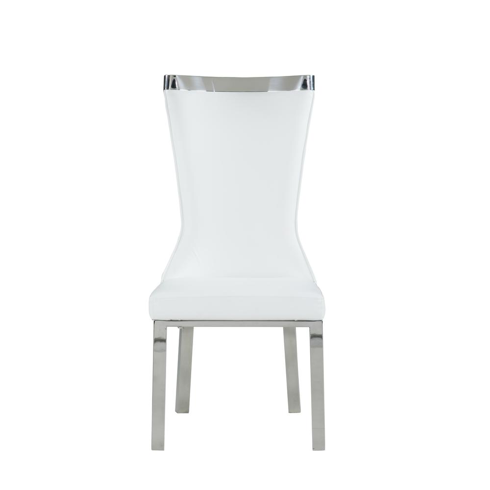 Contemporary Curved Back Side Chair - Set Of 2, White. Picture 2