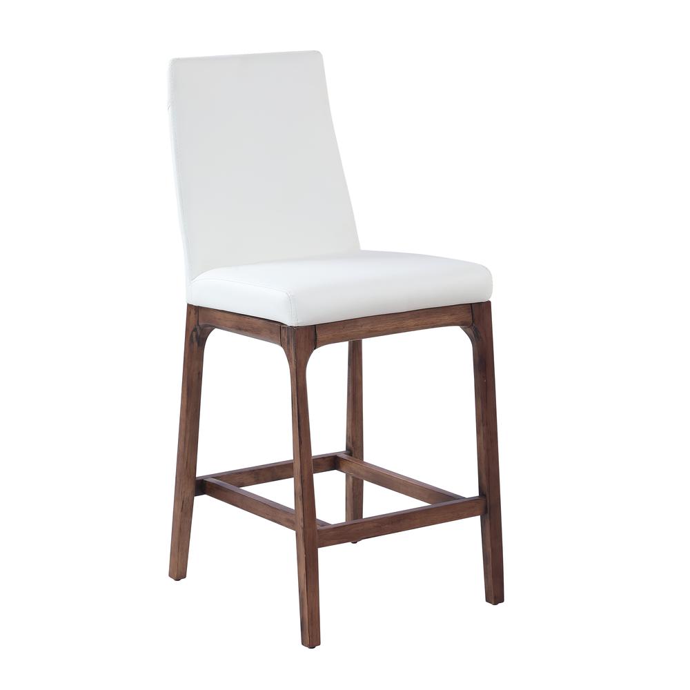 Modern Counter Stool w/ Solid Wood Base. Picture 1