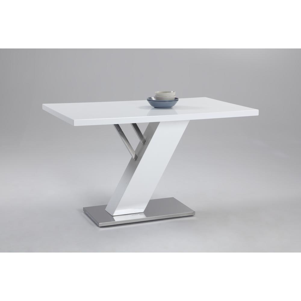 Linden Dining Table, Gloss White. Picture 6