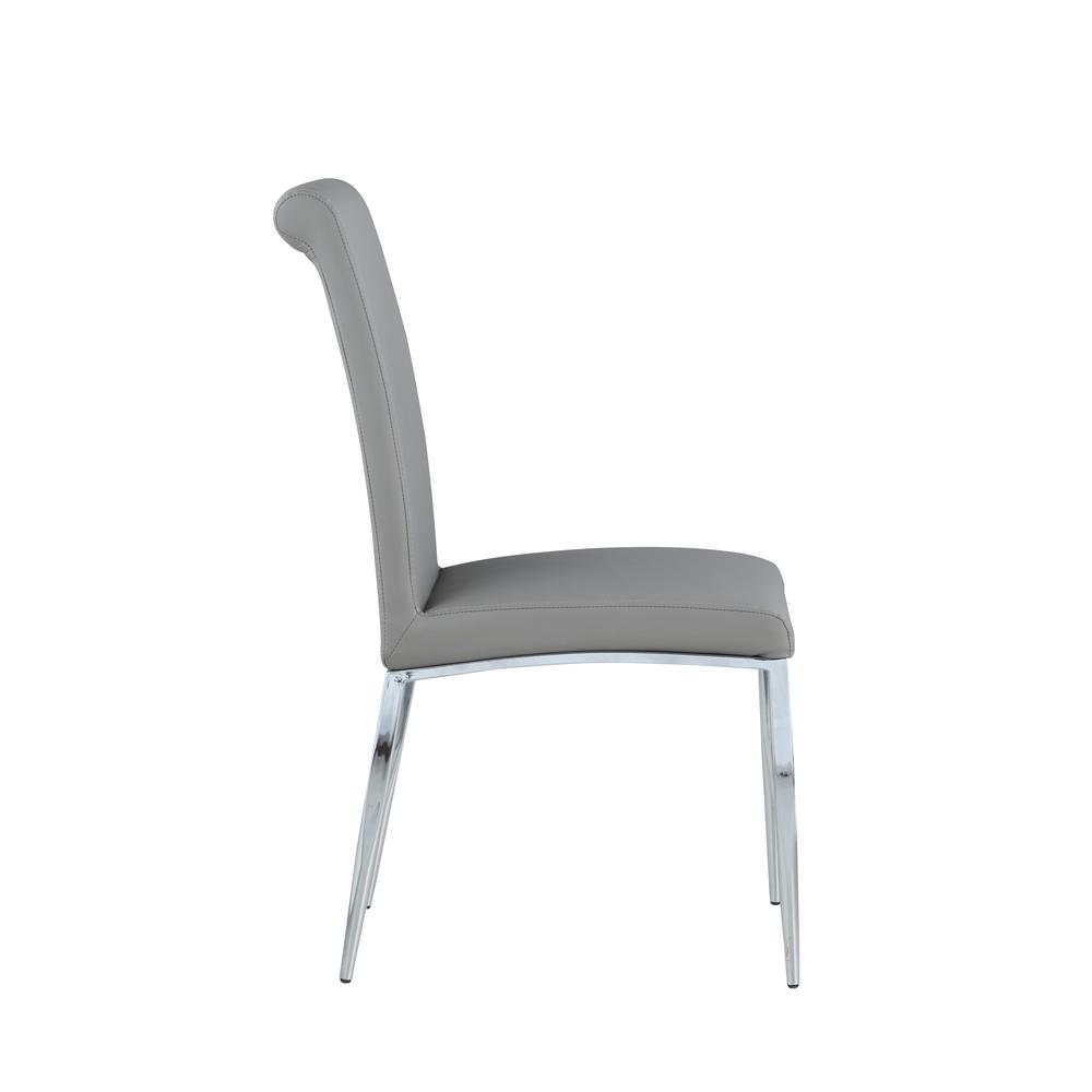 Rolled Back Side Chair  - Set Of 4, Gray. Picture 2