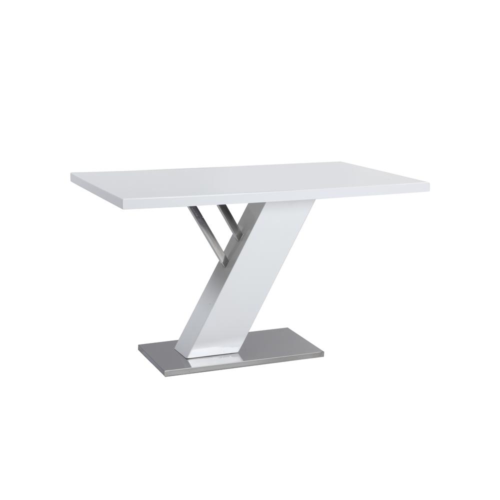 Linden Table+Nook+Bench, Gloss White. Picture 3