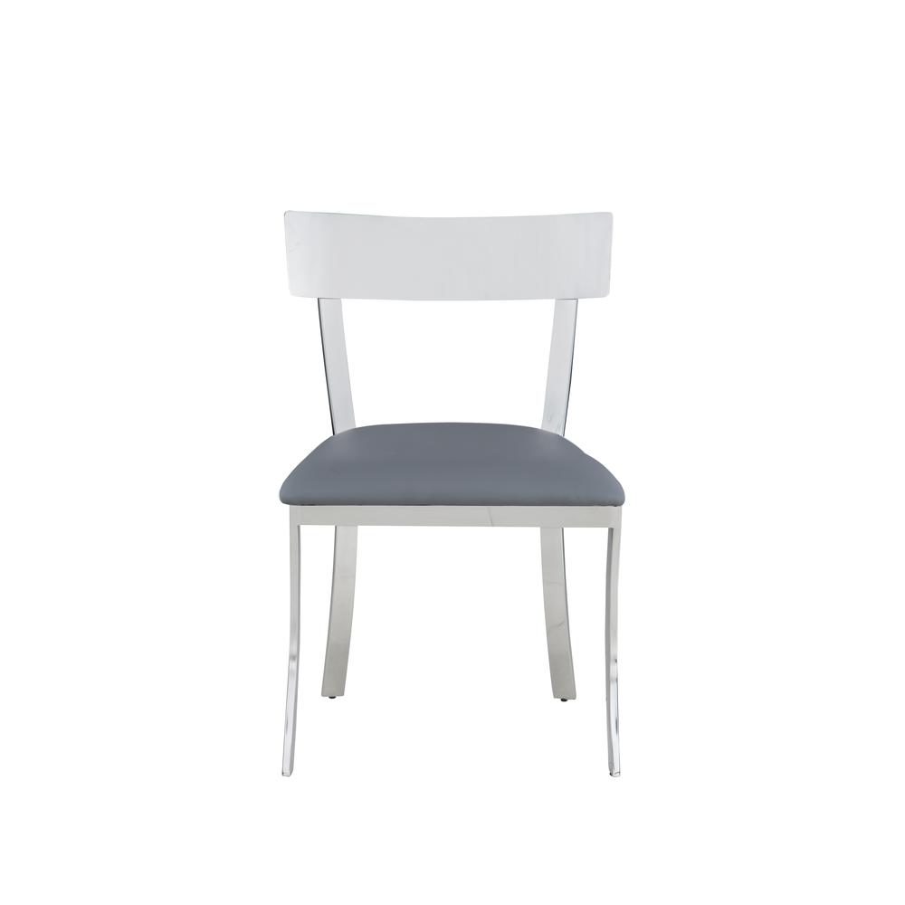 Contemporary Curved Back Side Chair - Set Of 2, Gray. Picture 3